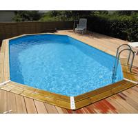 Piscine en BOIS OCEA 355 x 550 x 120 cm - Liner gris