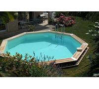 Piscine en BOIS OCEA diam 510 x 120 cm - Liner bleu