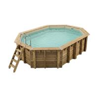 Ubbink Piscine en bois AZURA 300 x 400 x 120 cm Liner beige Filtration à sable