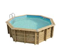 Piscine en bois octogonale Ubbink Océa 5,80 x 1,30 m - Liner Bleu