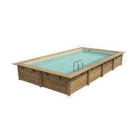Piscine Ubbink bois Azura - 505 x 350 x H 126 cm (Filtre à sable) - Liner beige 75/100 ème