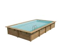Piscine bois Azura 5,05 x 3,50 x h1,26m Coloris du liner - Bleu