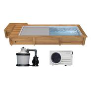 Piscine en bois urbaine Procopi - BWT Pool 6 x 2,5 m - Couverture Automatique, Coffre, Filtration à sable et Chauffage