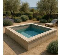Piscine en kit béton carré 4 x 4 m LUXE