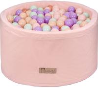Piscine en mousse Flumi 80x40 cm avec 200 balles ∅7 cm – rose poudré avec boules violettes, menthe et pêche