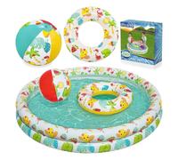 Bestway Piscine pour enfants Récif corallien – Gilet de sauvetage et ballon gonflable – 122×20 cm