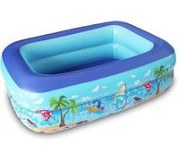 Piscine Enfant Jiahuade, Piscine Gonflable Carrée, Pataugeoire Bébé, Extérieur Été, Pataugeoire Famille, Jouets Aquatiques Enfants Intérieur Extérieur