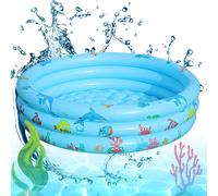 Piscine Enfant,Pataugeoire Gonflable Bebe,Piscine Gonflable Ronde,Piscine D'eau Pour Enfants Intérieur Et Extérieur Pour Famille Jardin D'été Jouets Piscine Pataugeoire Portable(Ø 90 Bleu)