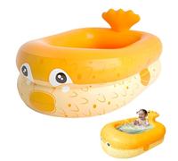 Piscine Enfant, Piscine Bebe Pataugeoire, Piscine Gonflable, Piscines et Bassins pour Enfants, Piscine Gonflable Poisson-Globe,Haute Qualité PVC-Fond de Bulle Sécurité Gonflable-110×90×35cm (Orange)