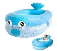 Piscine Enfant, Piscine Bebe Pataugeoire, Piscine Gonflable, Piscines et Bassins pour Enfants, Piscine Gonflable Poisson-Globe,Haute Qualité PVC-Fond de Bulle Sécurité Gonflable-110×90×35cm (Bleu)