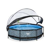 Piscine enfant STONE ronde : ø300x76cm + Filtre à cartouche + Dôme