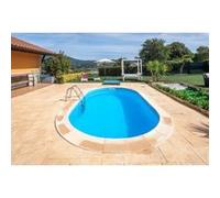 Piscine enterrée acier blanc Gré Madagascar 8,00 x 4,00 x h.1,50 m