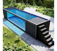 Piscine enterrée moderne de 20 pieds avec construction en fibre de verre personnalisée, piscine extérieure pour villa, centre de villégiature et espaces de détente privés