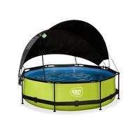 Piscine EXIT Lime ø300x76cm avec pompe filtrante et voile d'ombrage - vert