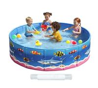 Piscine Extérieure,Bassin Arrondi À Motif,Piscine Pliable sans Gonflage À Dessins Animés - Idéale pour Terrasse Jardin Été Jeux d'eau