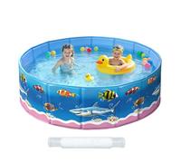 Piscine Extérieure - Bassin Rigide Rond Imprimé sur Le Thème De La Mer | Piscine Pliable sans Gonflage À Dessins Animés - pour Garçon Fille Petits Chien Patio Arrière-Cour Sol Jardin Pelouse