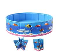 Piscine Extérieure Bassin Rigide Rond Imprimé Sur Le Thème De La Mer | Piscine Pliable Sans Gonflage À Dessins Animés Pour Garçon Fille Petits Chien Patio Arrière-Cour Sol Jardin Pelouse