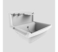 piscine fonctionnelle Sanit multiset 60005B60099 granit avec paroi arrière de protection contre les éclaboussures