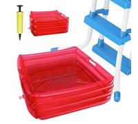Piscine gonflable - 35 x 35 x 14 cm - Avec pompe à ballon - Accessoire de piscine portable - En PVC - Multifonction - Pour piscine, maison, spa (B)