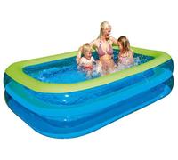 Piscine gonflable - HAPPY PEOPLE - Family - 247x160x50 cm - PVC 0,40 mm - 2 anneaux, valve de vidange