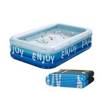 Piscine Gonflable,Piscine Rectangulaire Familiale pour Hommes Femmes Et - Structure Rectangulaire Résistante aux UV pour Activités Estivales Plage Jardin Hommes Femmes