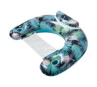 Piscine gonflable pour adulte - Chaise de plage flottante - Lit de chaise flottant pour adultes et enfants - Grande flotteur en PVC avec porte-gobelet - Style hawaïen