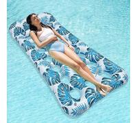 Piscine gonflable pour adultes, chaise longue flottante de piscine avec porte-gobelet, chaise longue flottante de lac, chaise longue flottante pour l'été, la plage, les vacances essentielles pour les