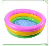 Piscine gonflable pour enfant - FAFEICY - Arc-en-ciel à trois couches - Fond cristal double antidérapant - PVC - 90 cm