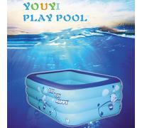 Piscine gonflable pour enfants, pataugeoire carrée solide à 2 couches, grande taille pour jardin extérieur