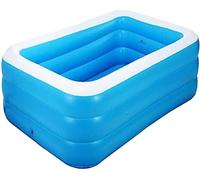 Piscine gonflable pour jardin, piscine familiale rectangulaire, piscine d'été pour adultes, piscine de fête aquatique pour jardin, 150 x 110 x 50 cm