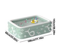 Piscine gonflable sans auvent pour enfants,pataugeoire pour enfants en PVC épais avec toboggan,piscines extérieures pour la famille - Type 2M