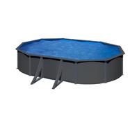 Piscine Gre acier ovale Anthracite - 610 x 375 x H 120 cm (Filtre à sable)