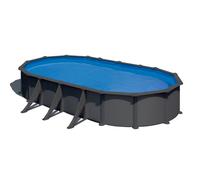 Gre Piscine acier Juni Ovale Gris anthracite 7,44 m x 3,99 m x 1,32 m