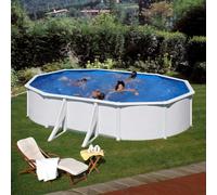 Piscine acier ovale Fidji - 527 x 327 x H 122 cm (+Filtre à sable)