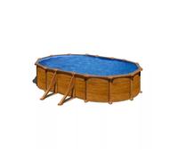 Piscine acier Gré aspect bois Mauritius ovale - 5,00 x 3,00 x h1,32m