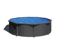 Gre Piscine acier Louko ronde aspect gris anthracite 3,50 x h1,20 m