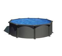 Gre Piscine hors-sol acier Juni ronde Ø 3,50 m x H 1,32 m Gris anthracite