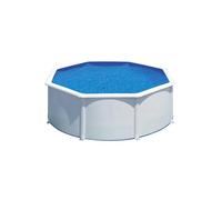 GRE - Kit Piscine hors sol acier ronde blanche Ø480 x 132 cm (Livrée avec filtre à sable et échelle)