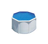 GRE - Kit Piscine hors sol acier ronde blanche Ø260 x 122 cm (Livrée avec filtre à sable et échelle)