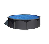 Piscine acier Gre aspect gris anthracite Louko ronde Dimension - 3,50 x h1,20m