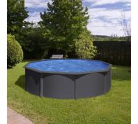 Kit piscine hors sol ronde Ø 4.80 m x H.1.22 m - acier gris anthracite