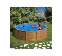 Piscine acier Pacific - Imitation bois - Ronde - Ø 4,60 m x 1,20 m - Gre - Piscine acier