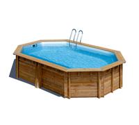 Piscine Gre bois Canelle 2 - 535 x 335 x H 117 cm (Filtre à sable)