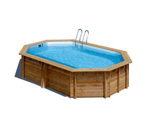 Piscine Gre bois Canelle 2 - 535 x 335 x H 117 cm (Filtre à sable)