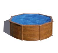 Piscine Gré Sicilia ronde acier imitation bois Ø 350 x h 120cm