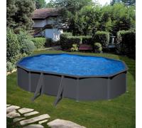 Piscine hors sol acier anthracite Juni - 7.30m x 3.75m - H 1.30m