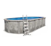 Piscine hors sol acier et résine ovale 7,30 x 3,65 x 1,32 m gris dégradé LIBERTY