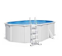 Piscine hors sol acier ovale 4,90 x 3,65 x 1,2 m blanche SAPHIR