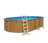 Piscine hors sol acier ovale 6,10 x 3,65 x 1,20 m aspect bois CANYON