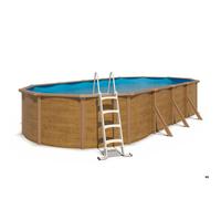 Piscine hors sol acier ovale 7,30 x 3,65 x 1,20 m aspect bois CANYON